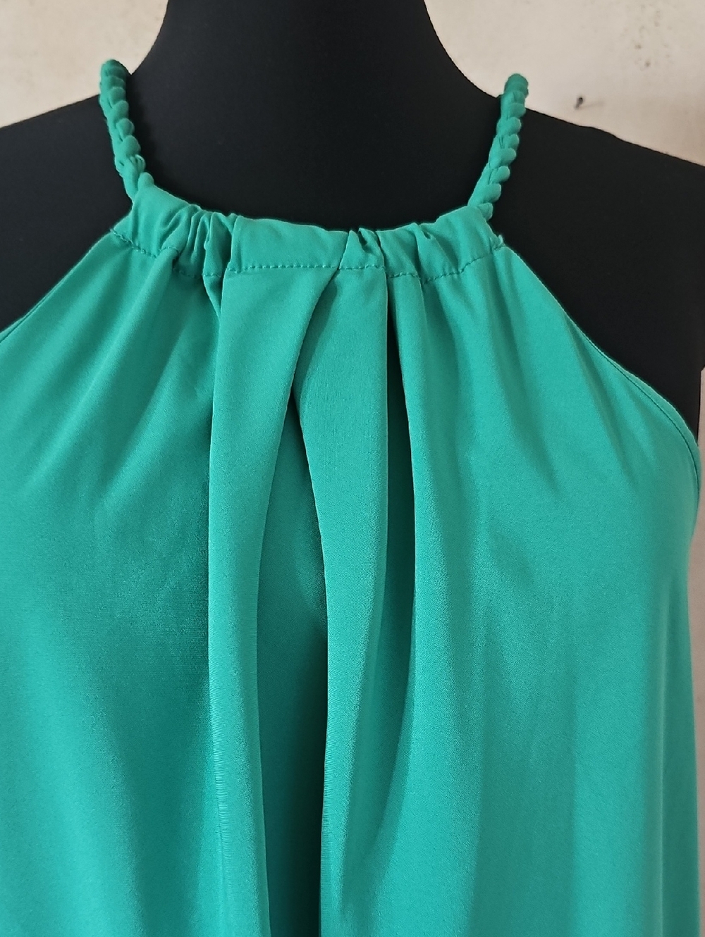 Rachel Rachel Roy Vibrant Green Sleeveless Halter Dress with Pockets Small - Picture 6 of 13